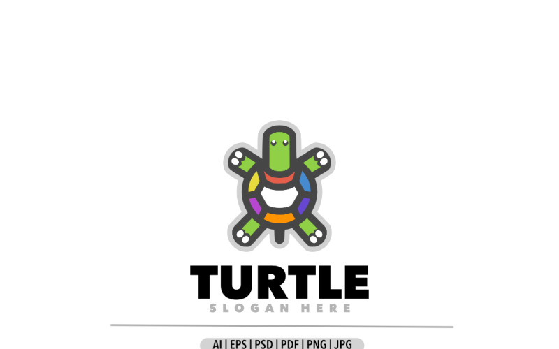 Turtle simple cartoon design logo Logo Template