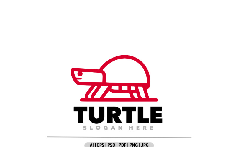 Turtle simple red line logo Logo Template