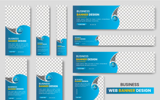 Vector set of creative web banners of standard size modern template concept