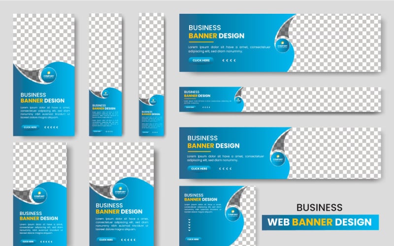 Vector set of creative web banners of standard size modern template concept Illustration
