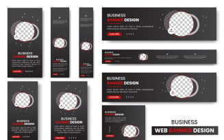 Vector set of creative web banners of standard size modern template design concept