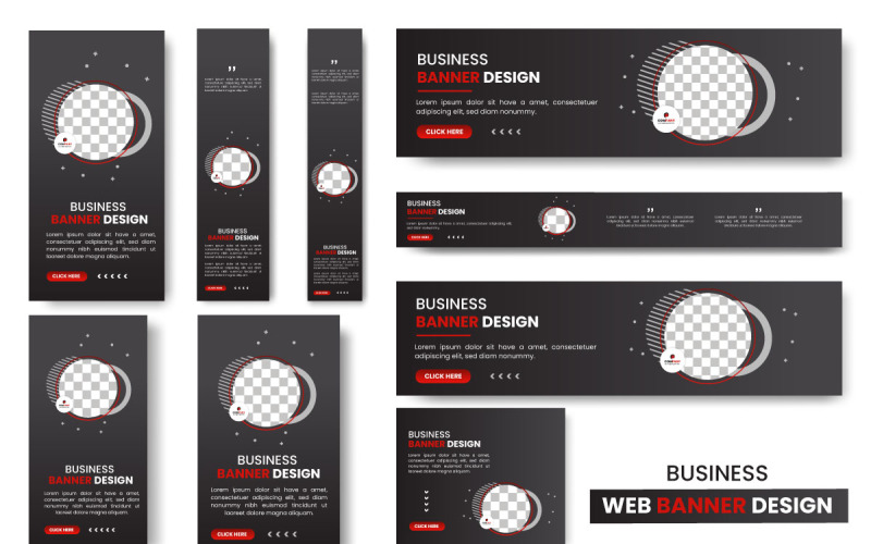 Vector set of creative web banners of standard size modern template design concept Illustration