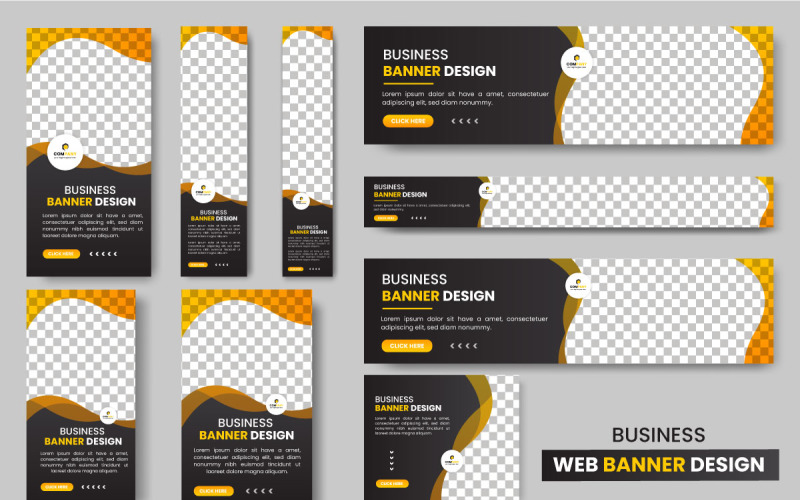 Vector set of creative web banners of standard size modern template design idea Illustration