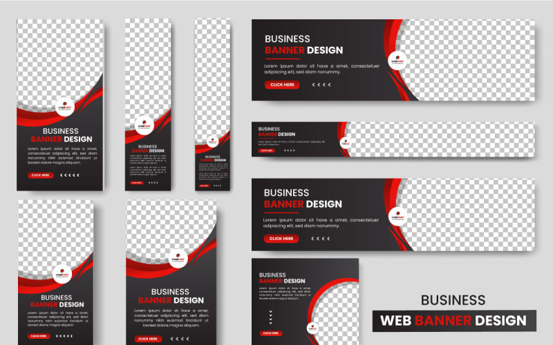 Vector set of creative web banners of standard size modern template Illustration