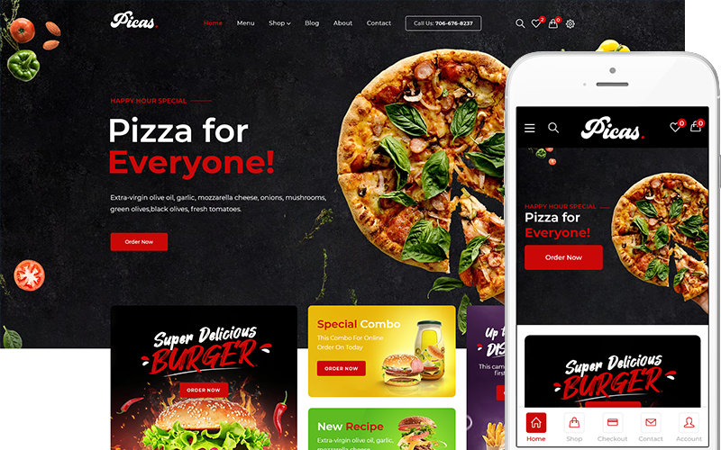 Picas - Fast Food Restaurants WooCommerce WordPress Theme