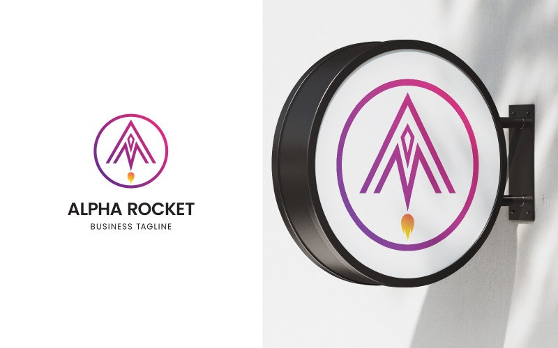 A Letter Rocket Logo Design Logo Template