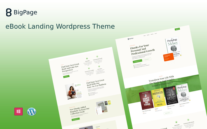 Bigpage - eBook Landing Wordpress Theme WordPress Theme