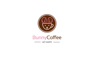 Bunny Coffee Shop Cafeteria Logo Design