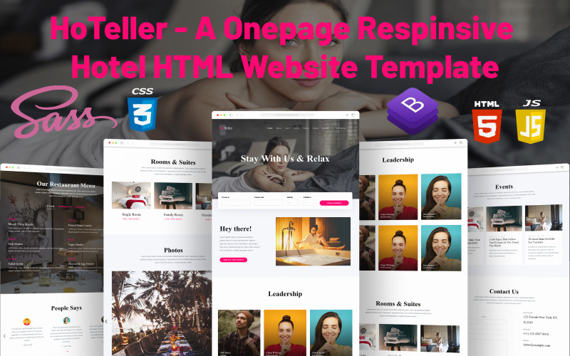 HoTeller - A Onepage Respinsive Hotel HTML Website Template Landing Page Template