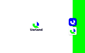 Professional Letter U Logo Design with mobile app icon