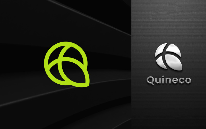 Q letter eco friendly logo design template Logo Template