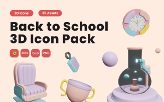 Back to School 3D Icon Pack Vol 1