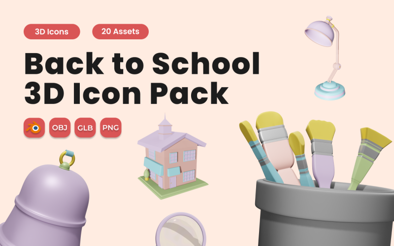 Back to School 3D Icon Pack Vol 2 Model