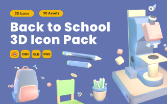 Back to School 3D Icon Pack Vol 5