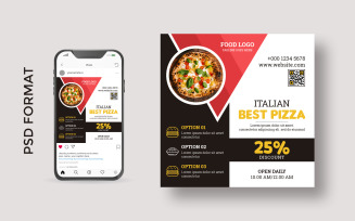 Corporate and food social media post banner with Square size