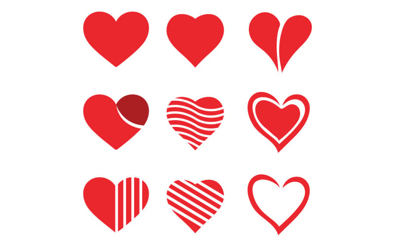 Heart love valentine element logo vector v.8 Logo Template