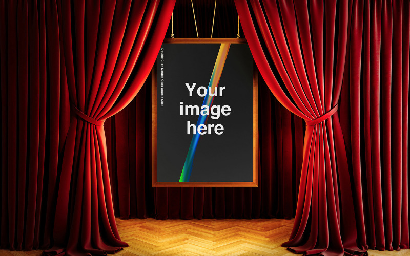 Theater Red Curtains Mockups Scenes Product Mockup