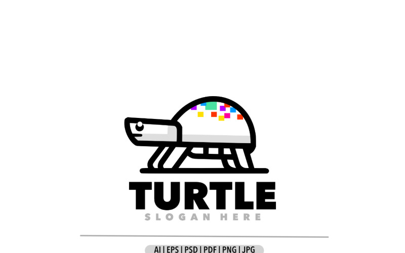 Turtle pixel simple design logo Logo Template