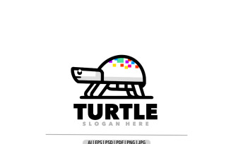 Turtle pixel simple design logo