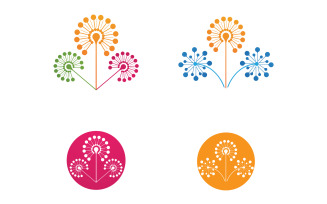 Dandelion flower beauty logo vector v.10