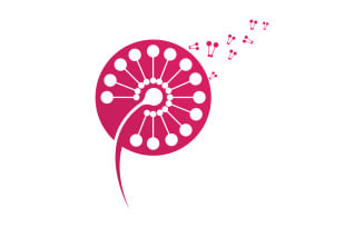 Dandelion flower beauty logo vector v.12