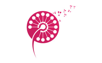 Dandelion flower beauty logo vector v.12