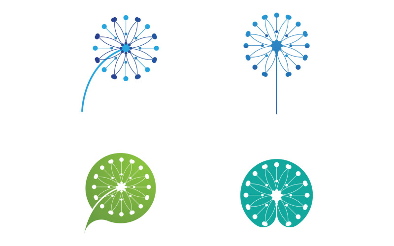 Dandelion flower beauty logo vector v.19 Logo Template