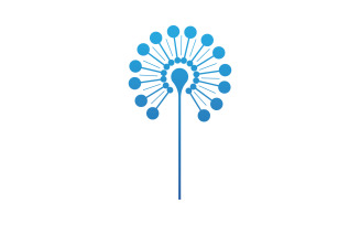 Dandelion flower beauty logo vector v.4