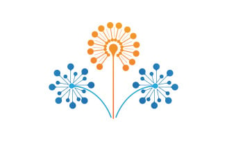 Dandelion flower beauty logo vector v.9