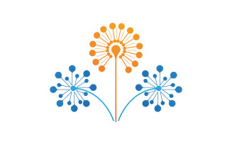 Dandelion flower beauty logo vector v.9