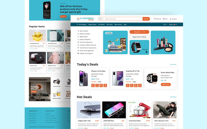 Ecommerce website Landing Page UI Design UI Element