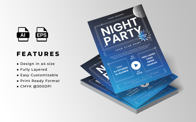 Night Party Flyer Template 12 Corporate Identity