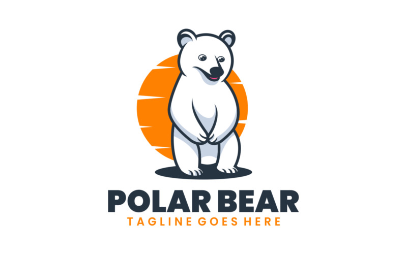 Polar Bear Mascot Cartoon Logo Logo Template