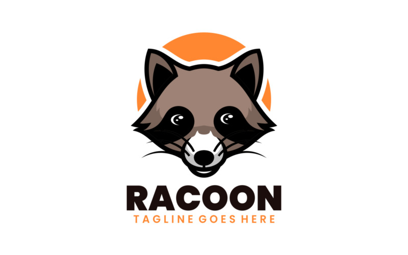 Raccoon Simple Mascot Logo Logo Template