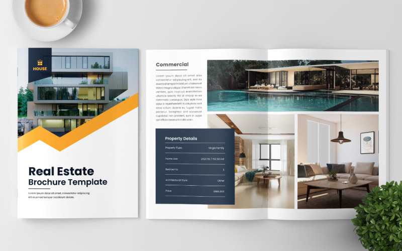 Real estate brochure template, Architecture Brochure Layout Corporate Identity