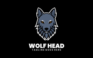 Wolf Head Simple Mascot Logo 2