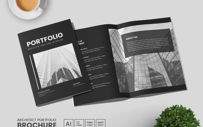 Architecture portfolio layout design portfolio template design Magazine Template