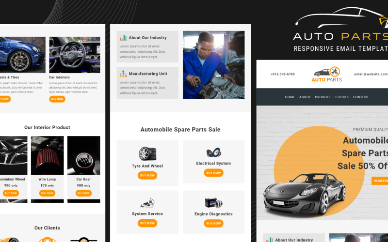 Auto Parts – Responsive Email Template Newsletter Template