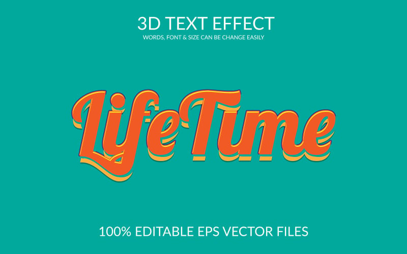 Life Time Editable Vector Text Effect Illustration