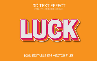 Luck 3d Editable Vector Text Effect Design
