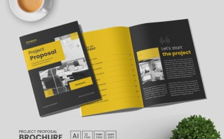 Minimal multipage business brochure template, project Proposal editable template layout.