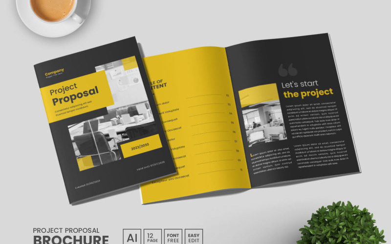 Minimal multipage business brochure template, project Proposal editable template layout. Magazine Template