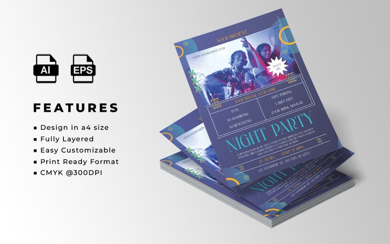 Night Party Template Flyer 2 Corporate Identity