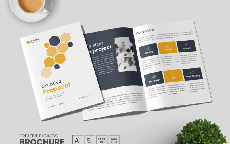 Project proposal or business proposal brochure template design and company profile layout Magazine Template