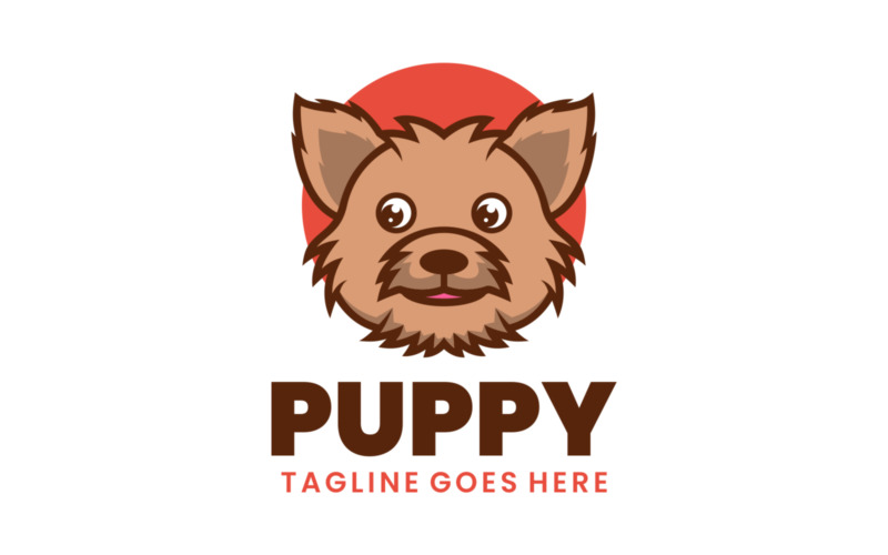Puppy Head Mascot Cartoon Logo Logo Template