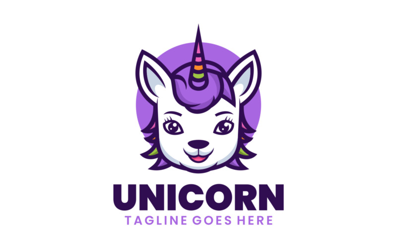 Unicorn Mascot Cartoon Logo 1 Logo Template