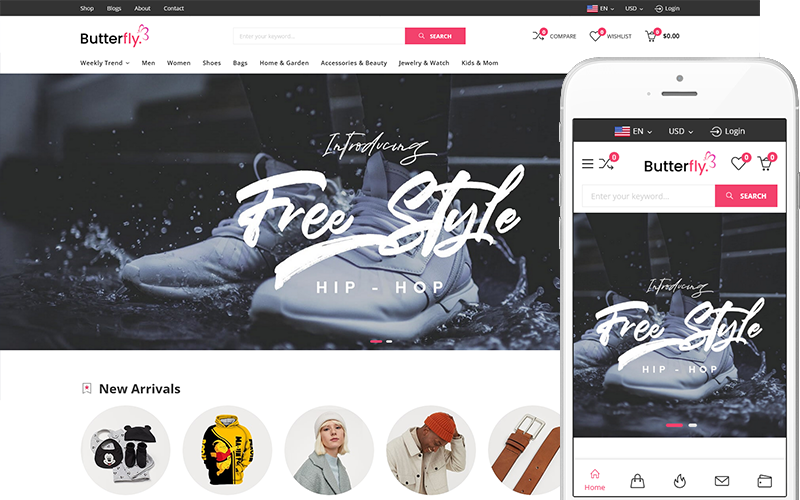 Butterfly - Fashion Clothes Online WooCommerce WordPress Theme