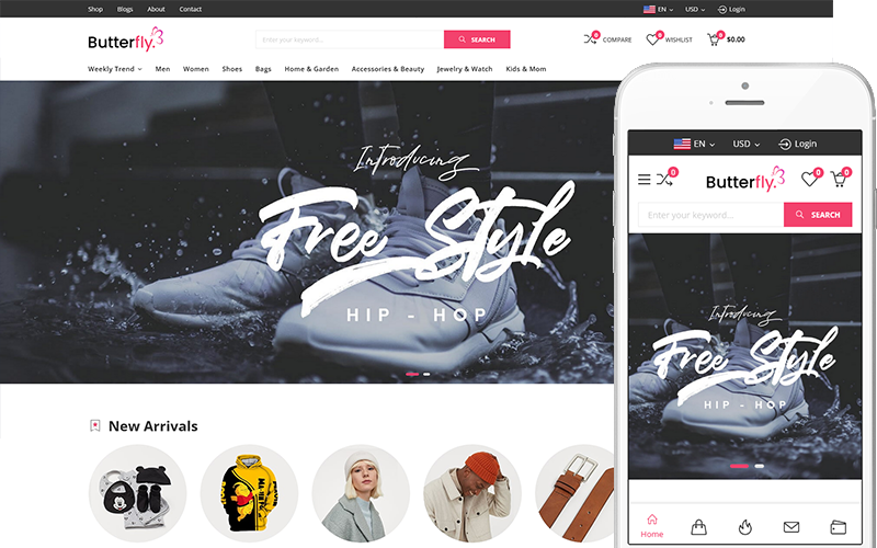 Butterfly - Fashion Clothes Online WooCommerce WordPress Theme WooCommerce Theme