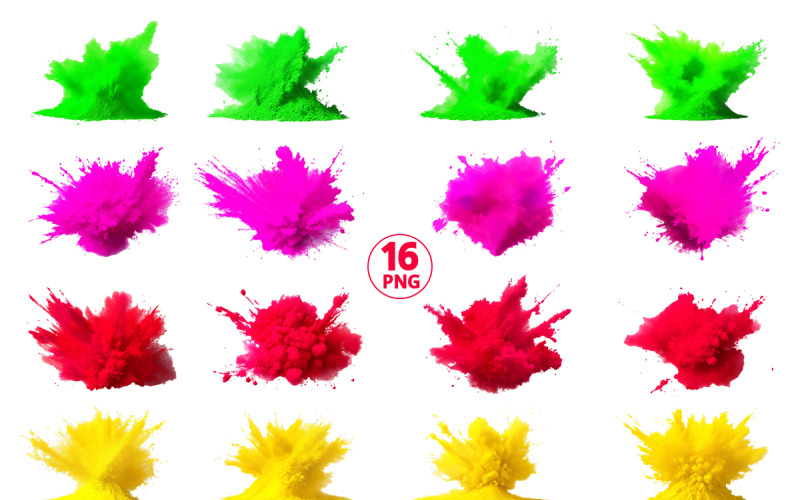 Colorful paint splash explosion of colored powder brush and alcohol ink splatter background Background