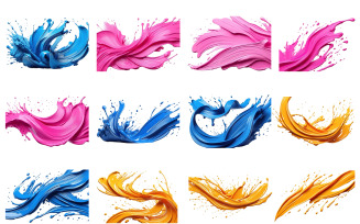 Colorful rainbow paint splash explosion of colored powder background